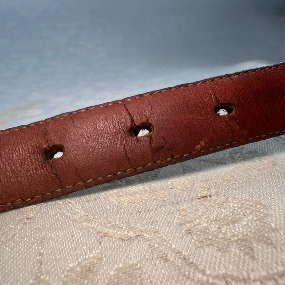 Coach Vintage Black Cowhide Leather Belt with Solid Gold Brass Buckle 32” 80cm - Picture 5 of 7